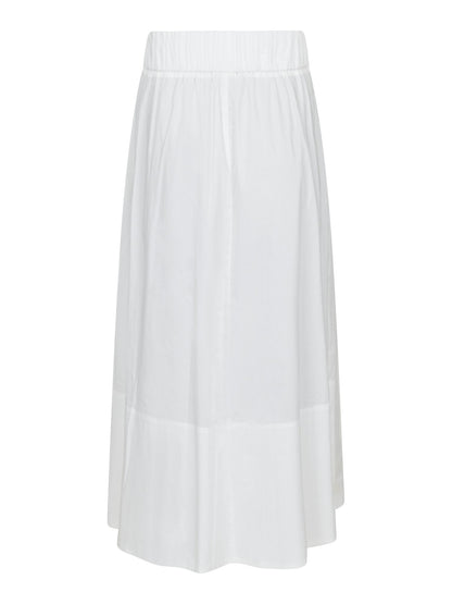 Yara Long Poplin Skirt - White