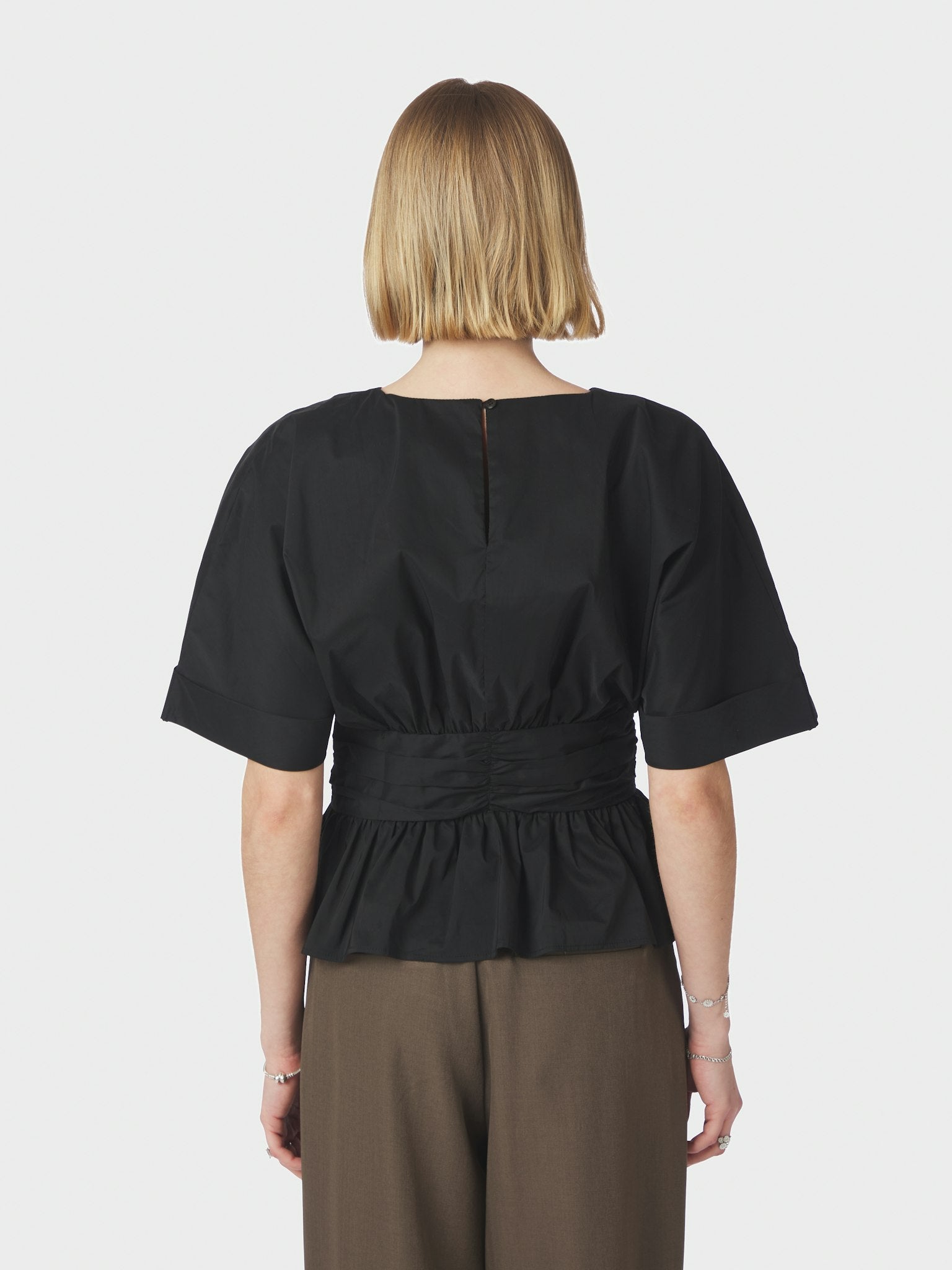 Annegret Poplin Blouse - Black