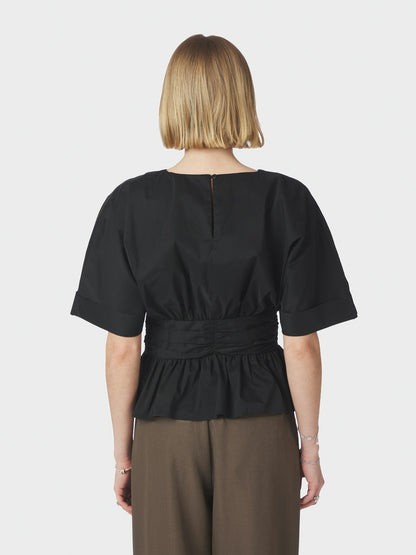 Annegret Poplin Blouse - Black