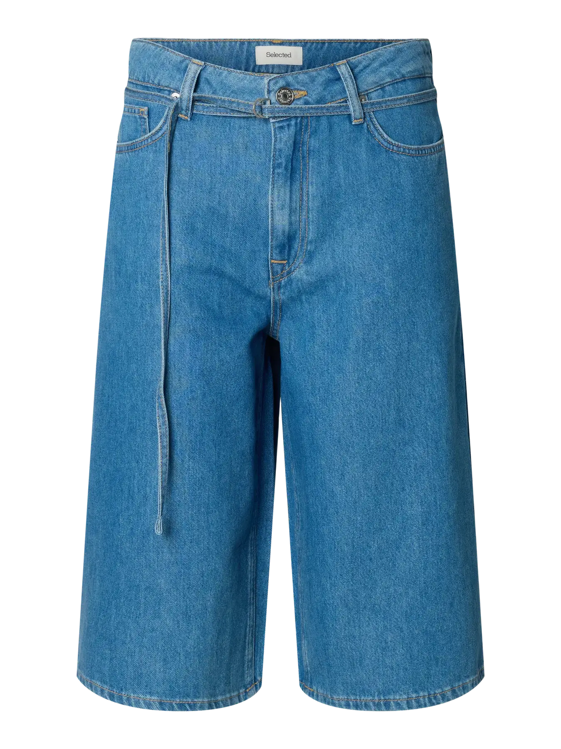 SLFtenna MW Bermuda Denim Shorts - Medium Blue Denim
