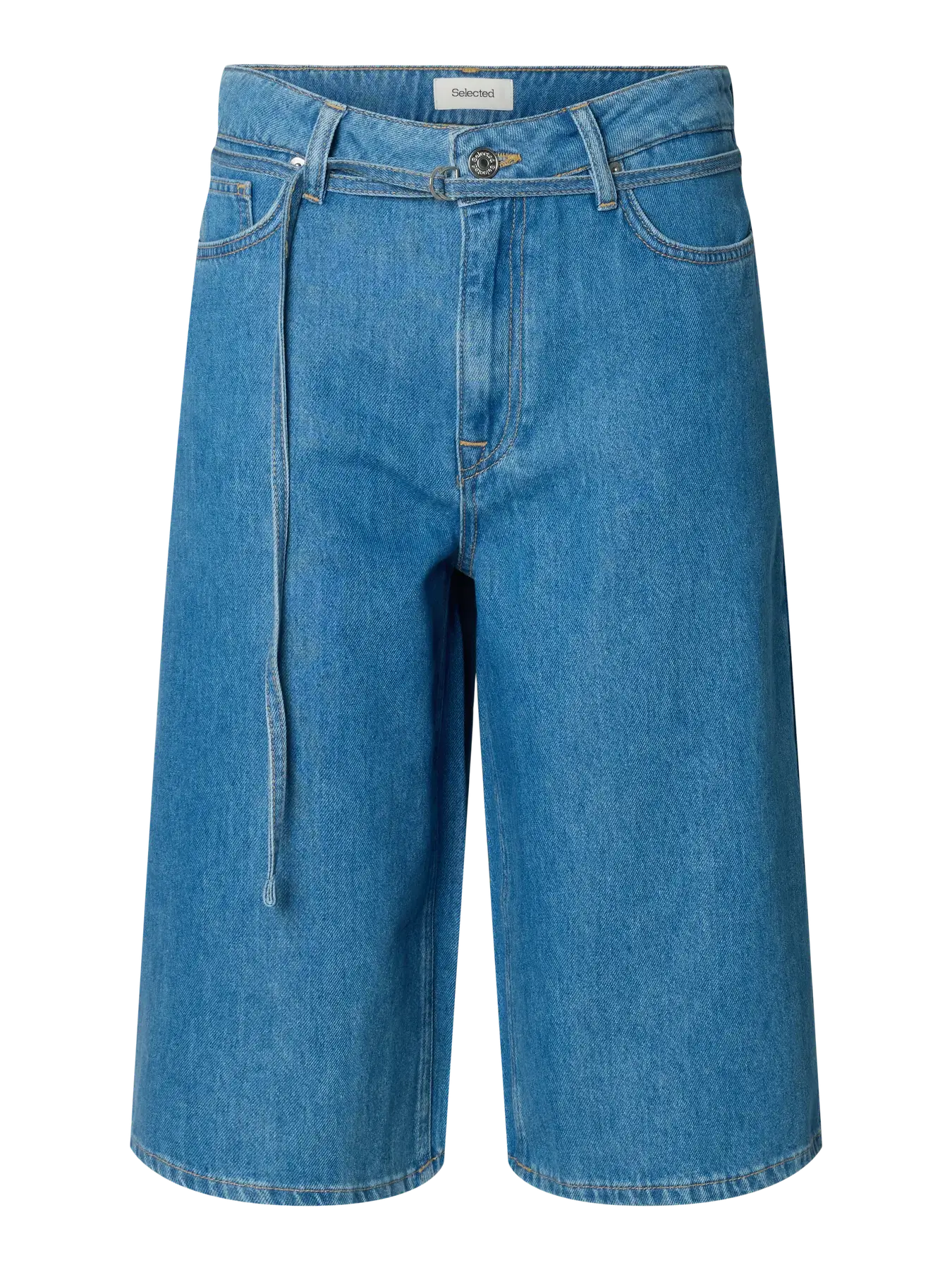 SLFtenna MW Bermuda Denim Shorts - Medium Blue Denim