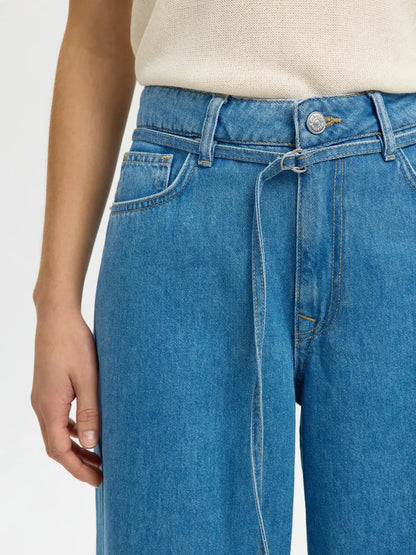 SLFtenna MW Bermuda Denim Shorts - Medium Blue Denim