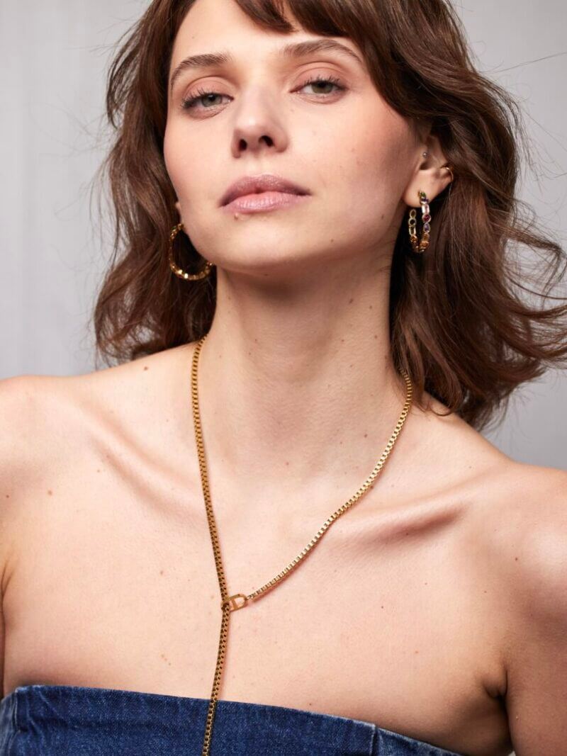 Minimalistische doorhaalketting - Goud
