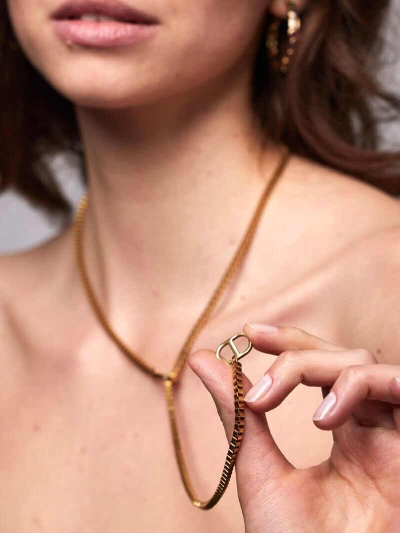 Minimalistische doorhaalketting - Goud