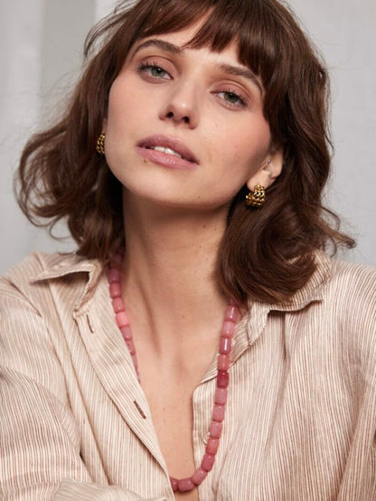 Gemstone ketting - Warm Roze