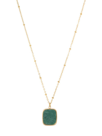 Ketting met gemstone hanger - Groen