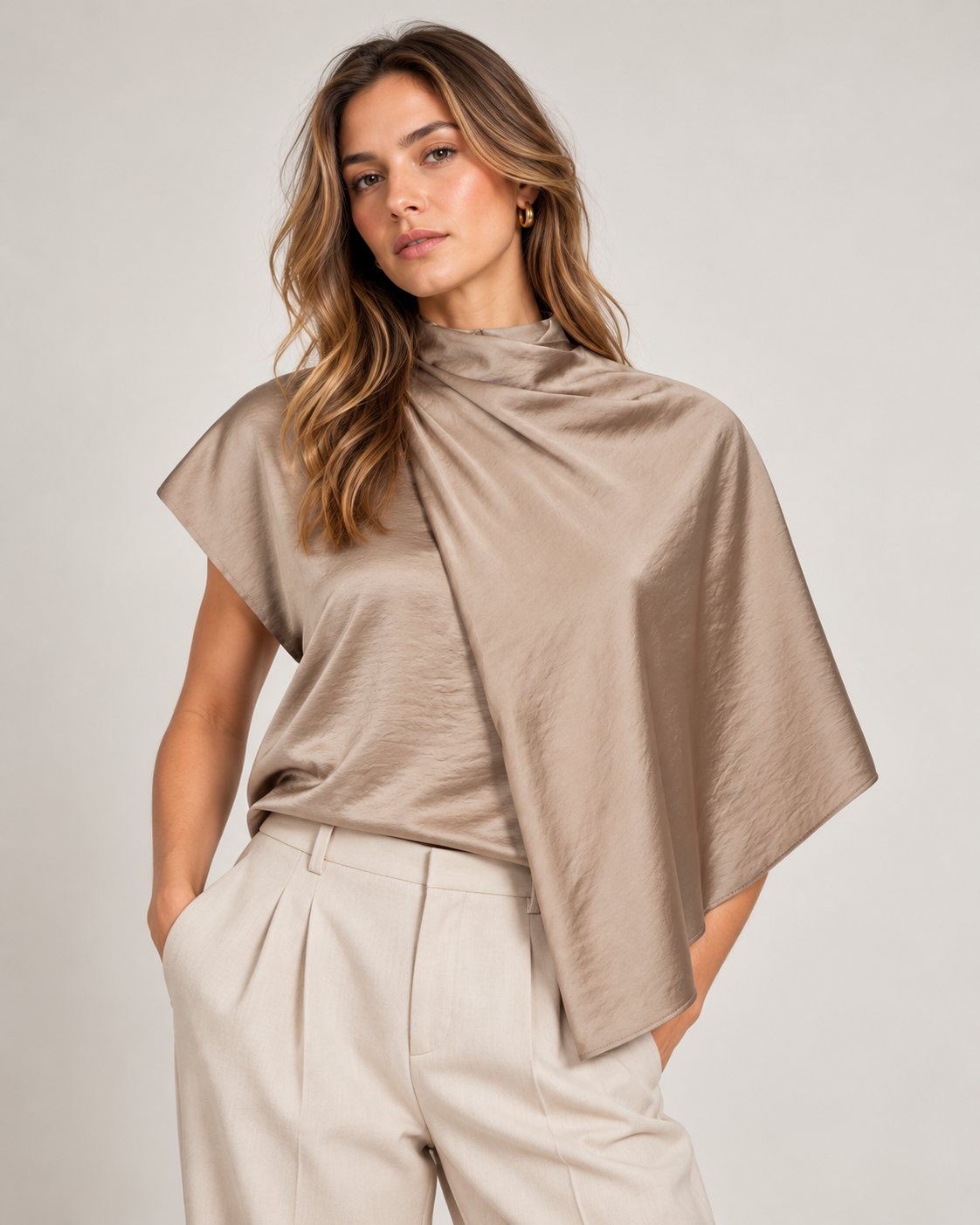 IdunCC Cape SS Blouse - Walnut