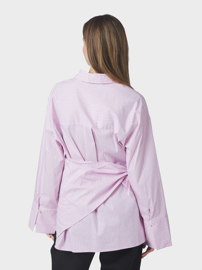 Dita Scarf Stripe Shirt - Light Pink