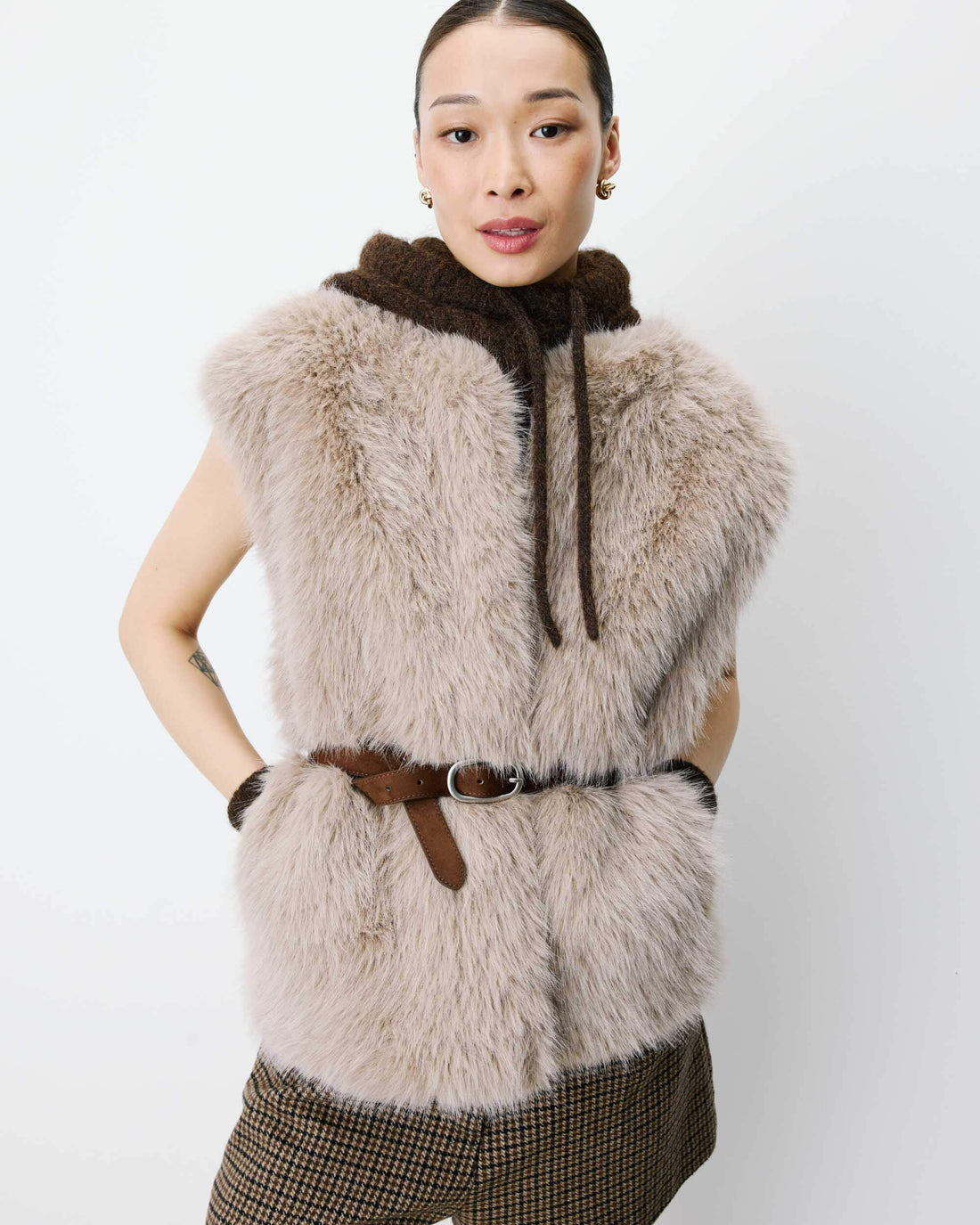 Fake Fur Gilet - Grege