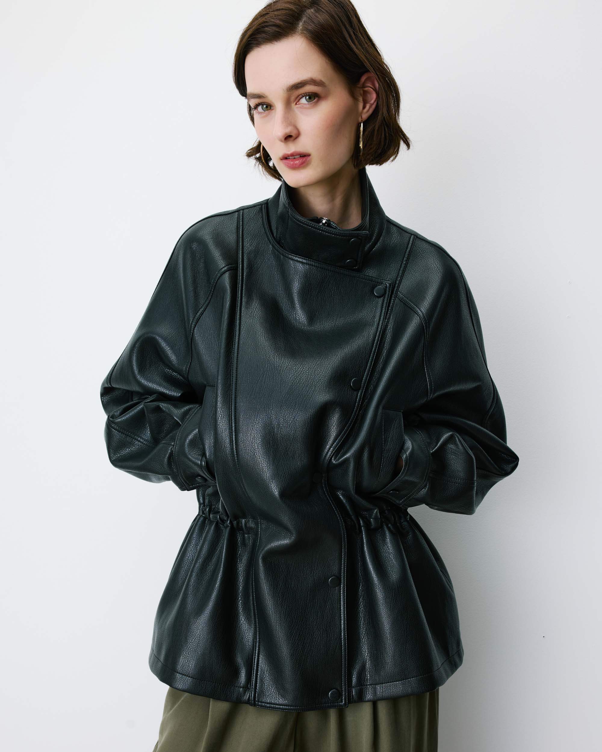 Kunstlederjacke - Schwarz