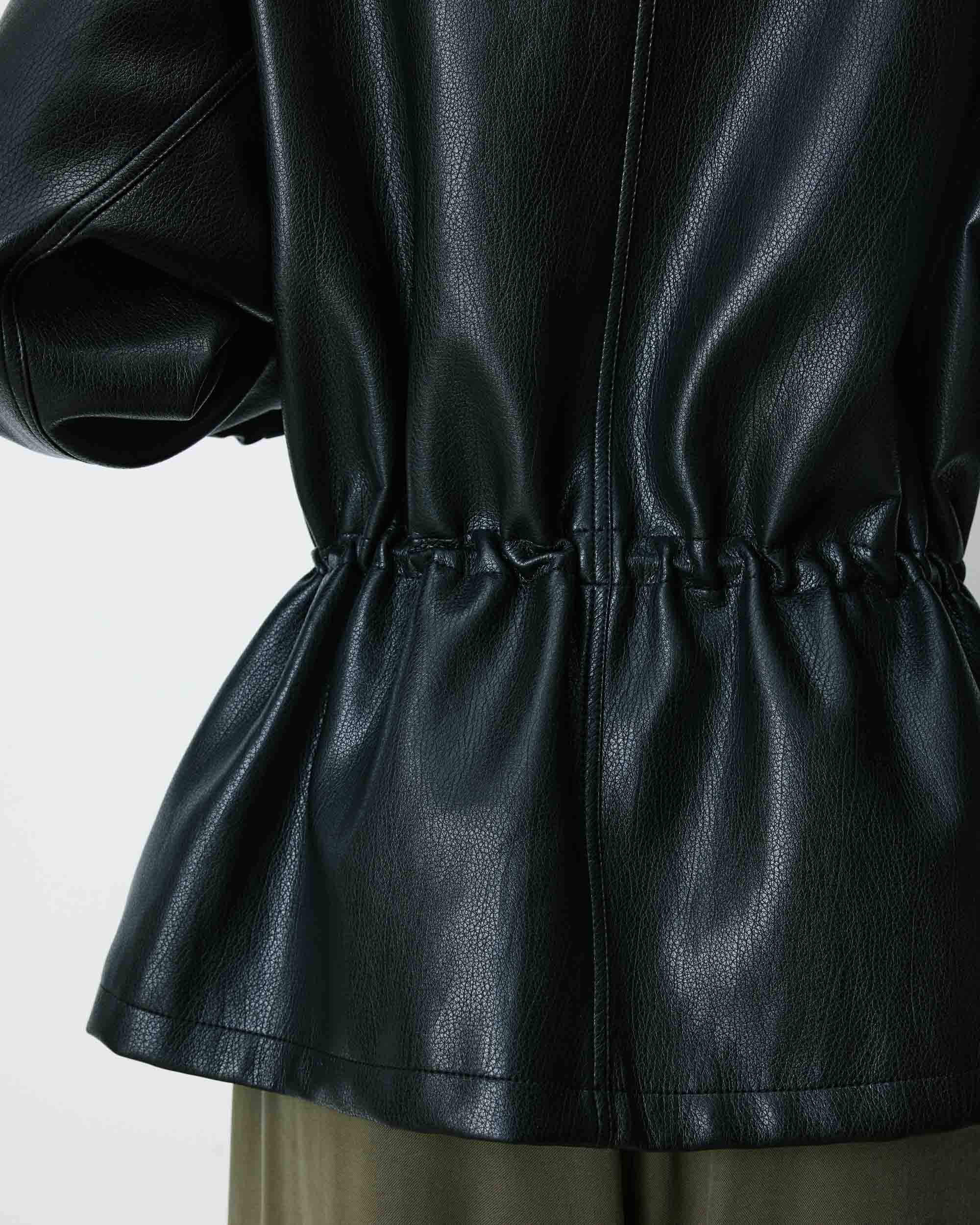 Kunstlederjacke - Schwarz