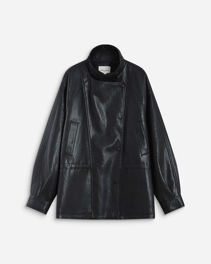 Kunstlederjacke - Schwarz