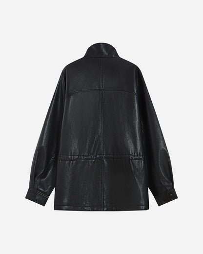 Kunstlederjacke - Schwarz