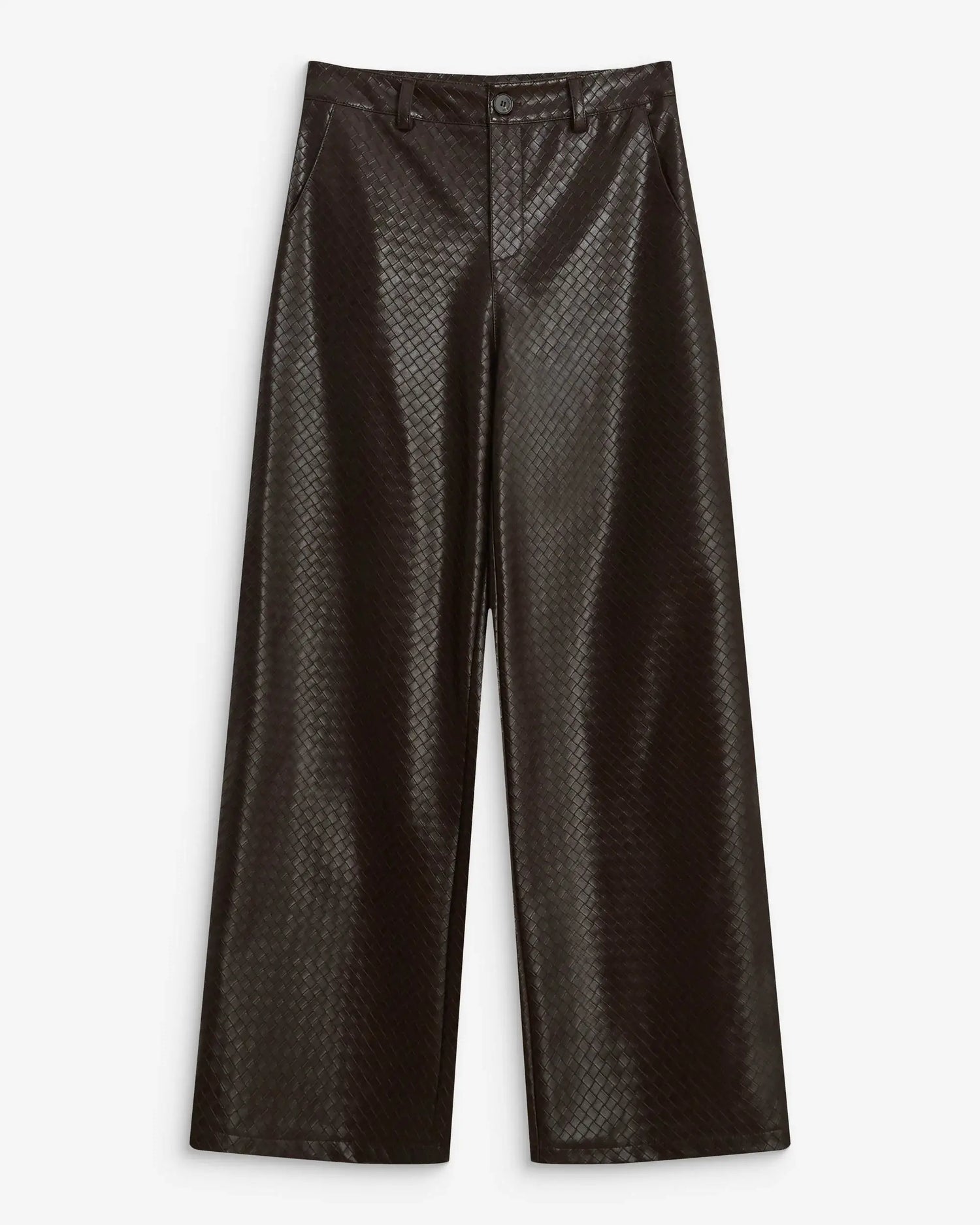 Fake Leather Pantalon - Chocolat