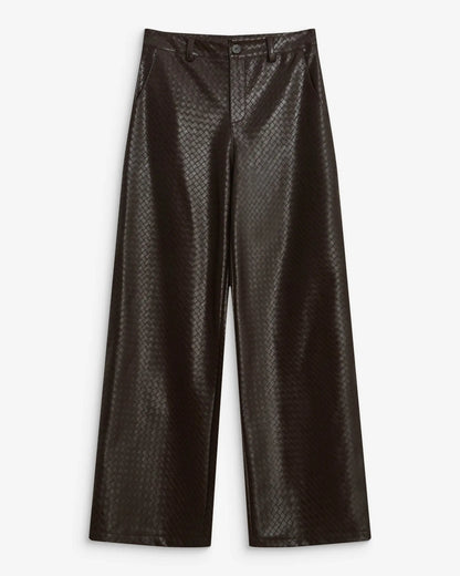 Fake Leather Pantalon - Chocolat