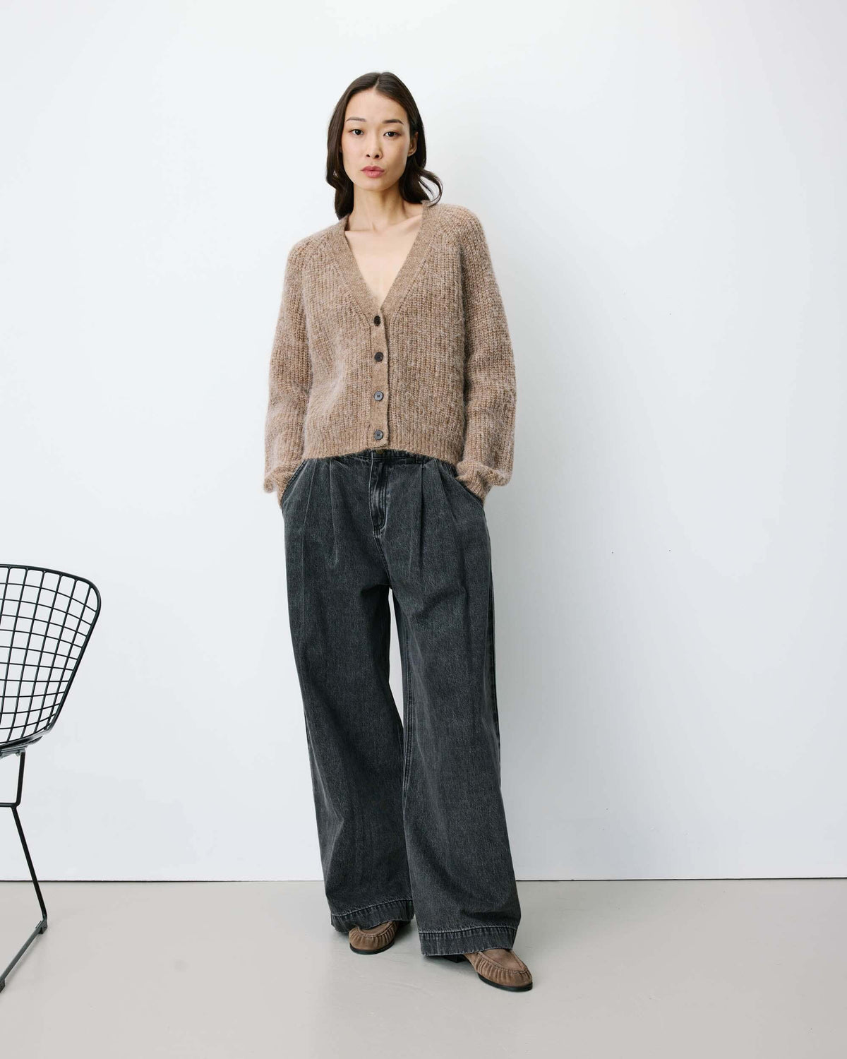 Cardigan-Weste - Mokka