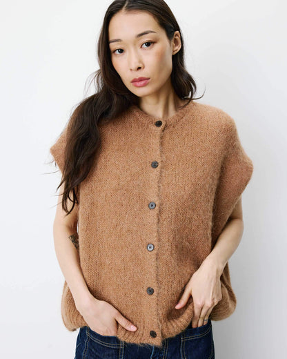 Oversized-Weste – Camel