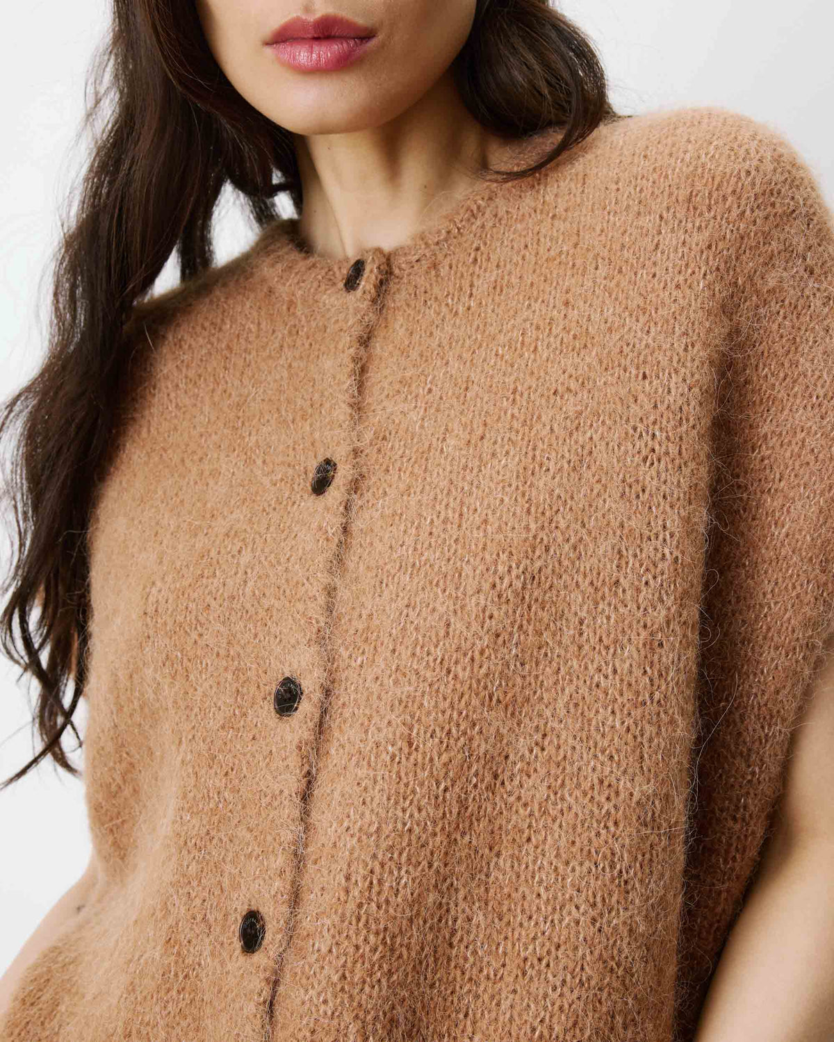 Oversized-Weste – Camel