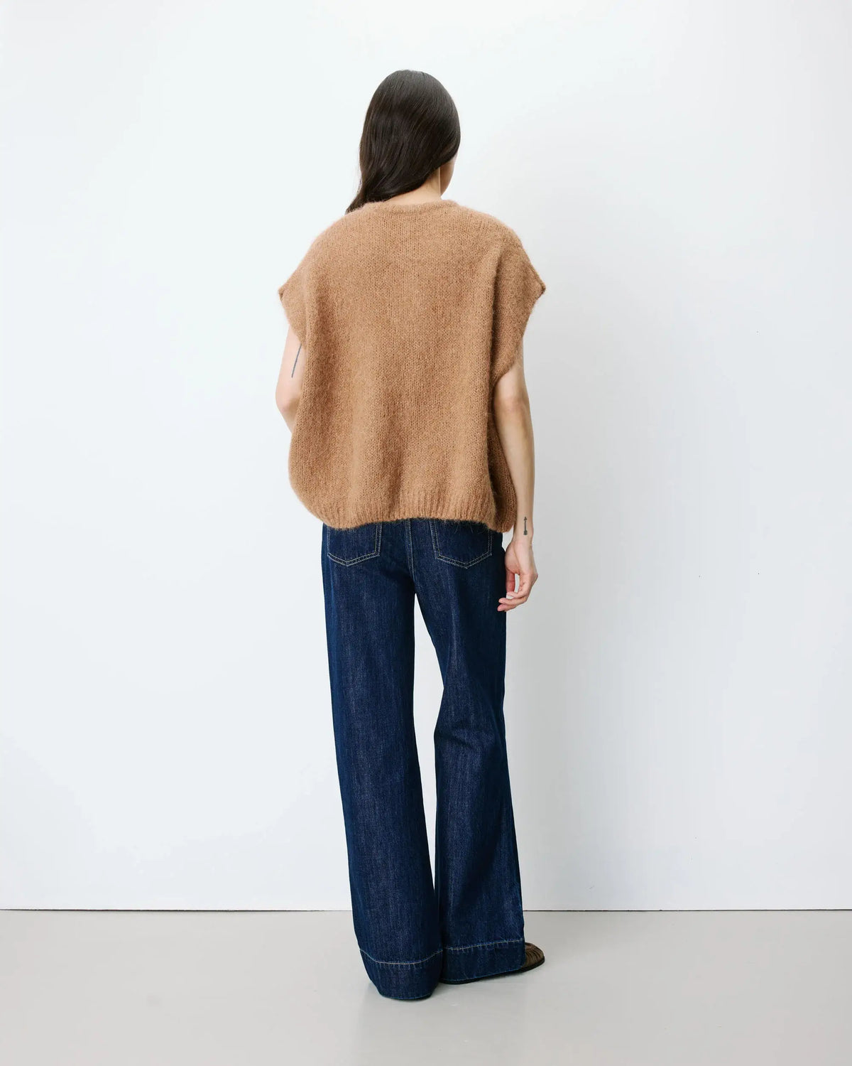 Oversized-Weste – Camel