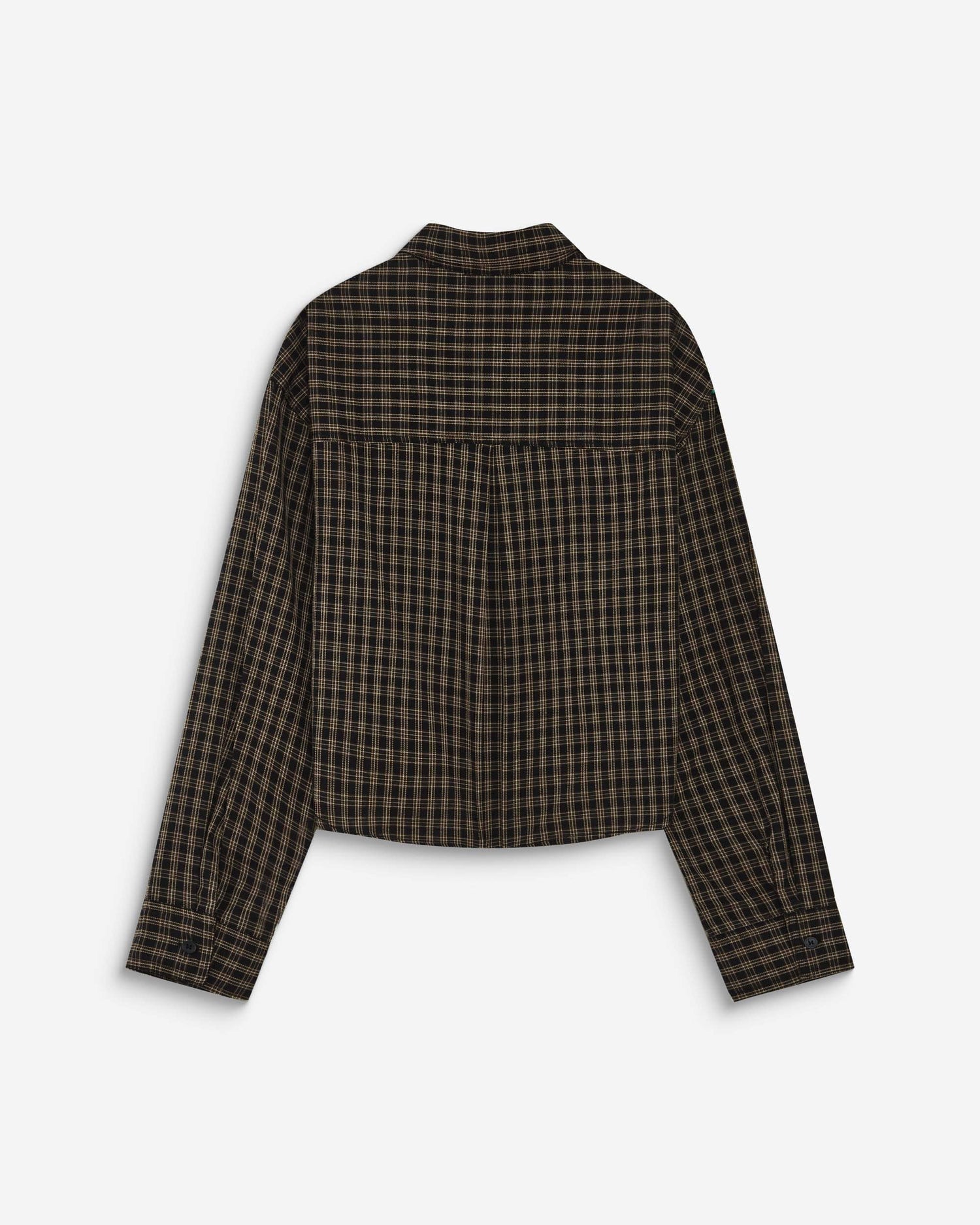 Kurze Bluse kariert - Schwarz