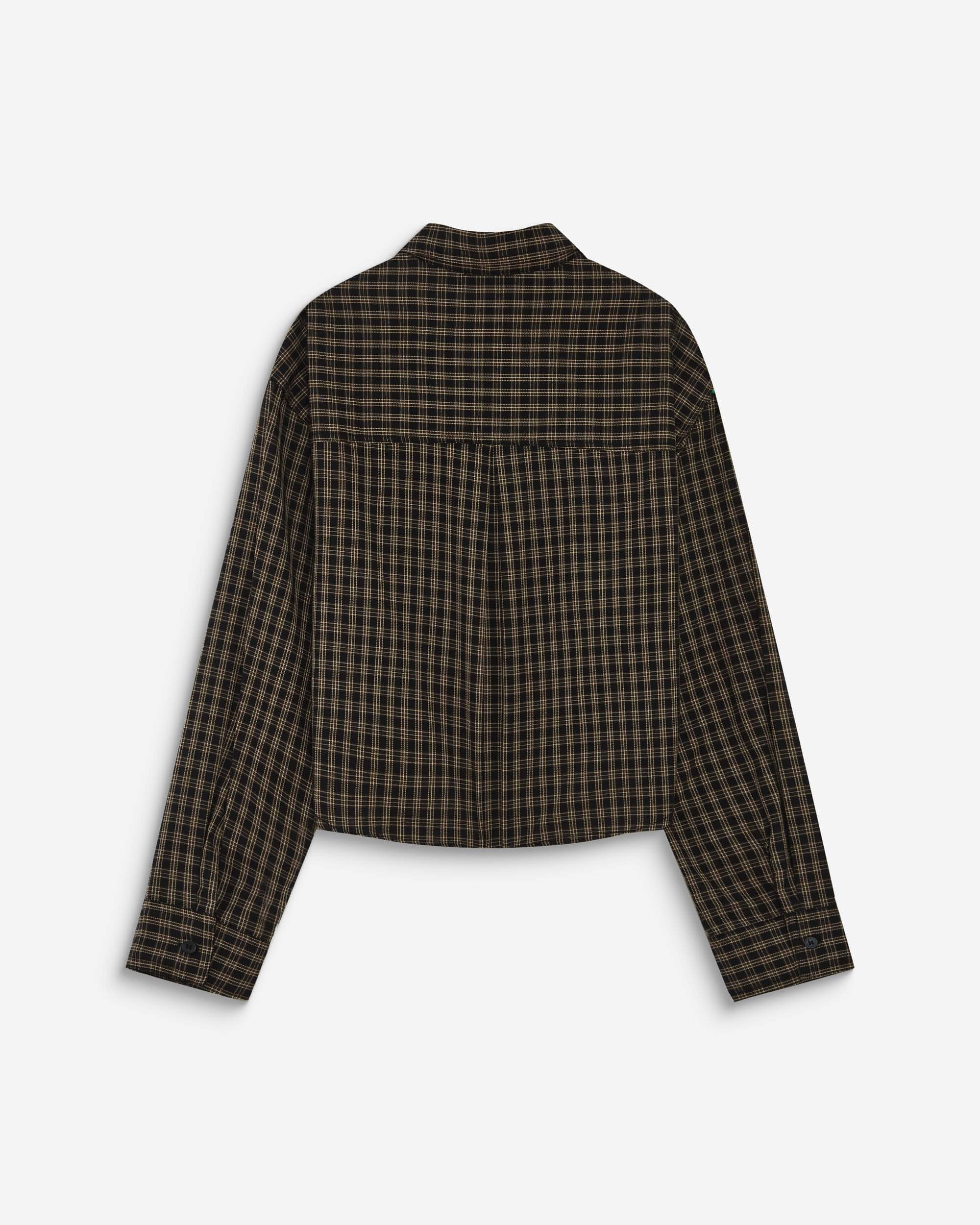 Kurze Bluse kariert - Schwarz