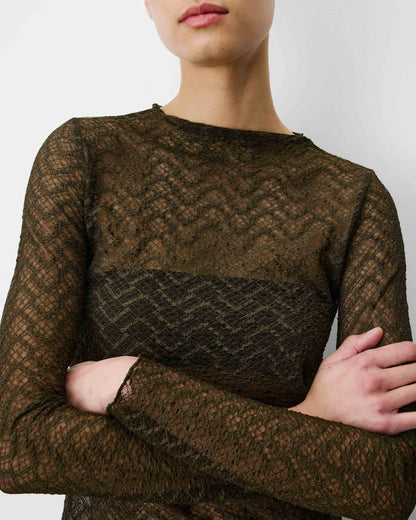 Layered-Spitzenoberteil – Khaki