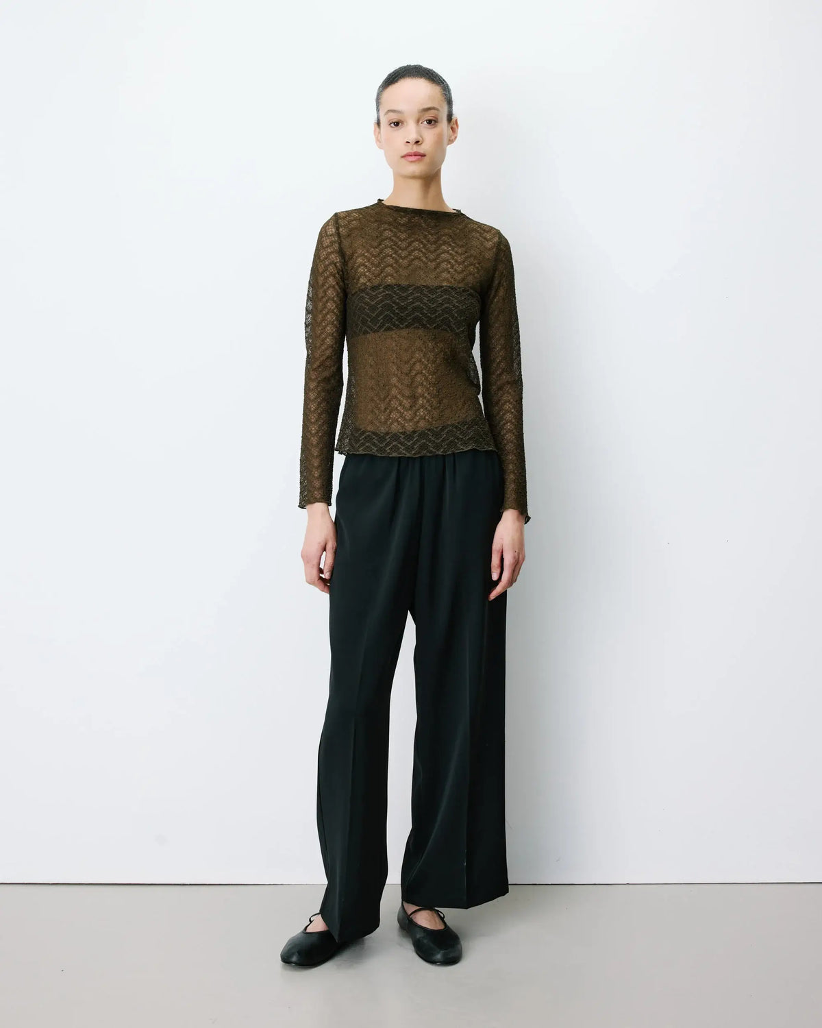 Layered-Spitzenoberteil – Khaki