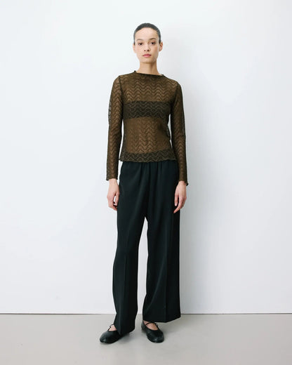 Layered-Spitzenoberteil – Khaki