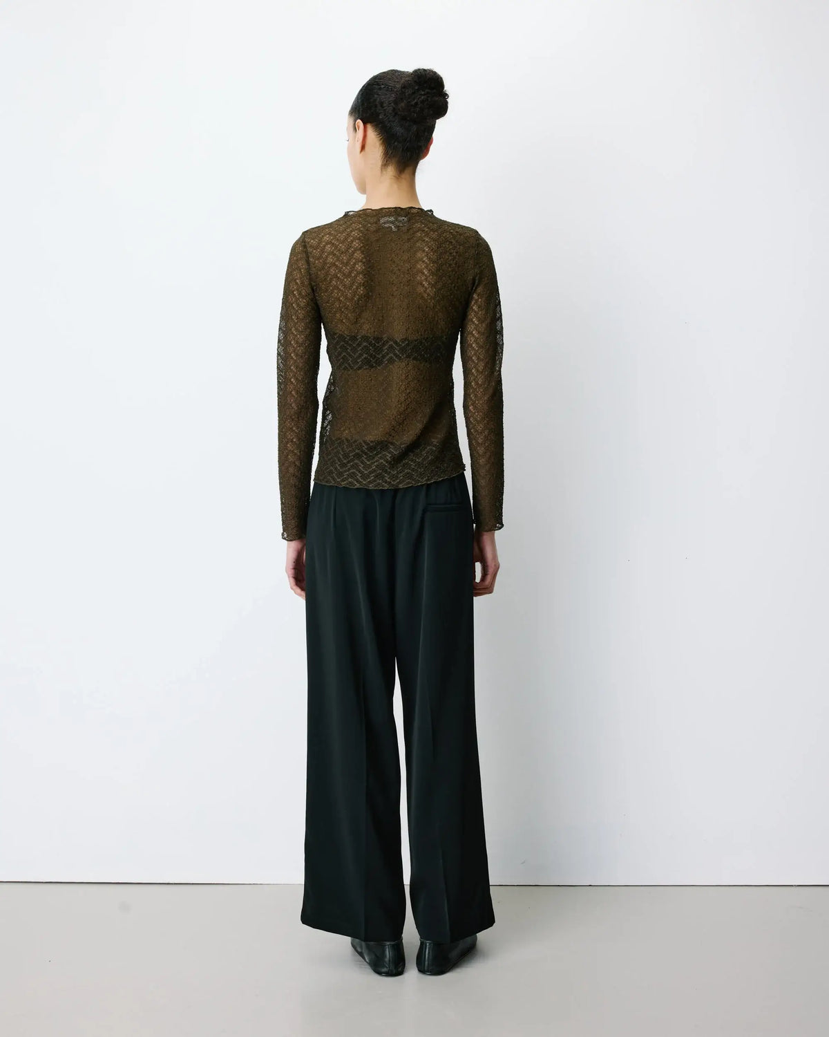 Layered-Spitzenoberteil – Khaki