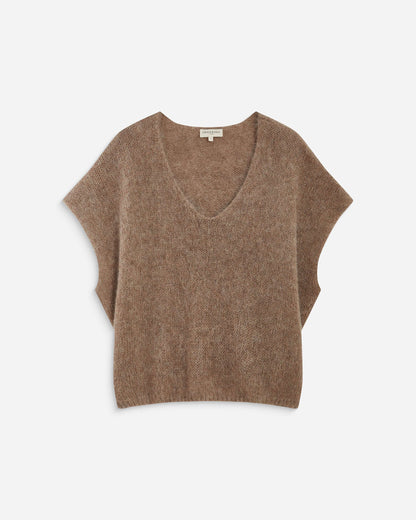 Oversized Spencer V-Ausschnitt – Mokka