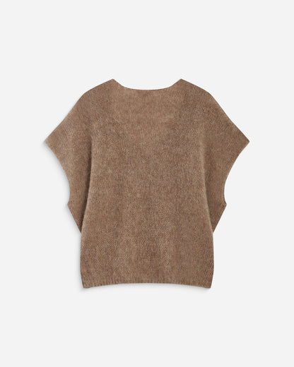 Oversized Spencer V-Ausschnitt – Mokka