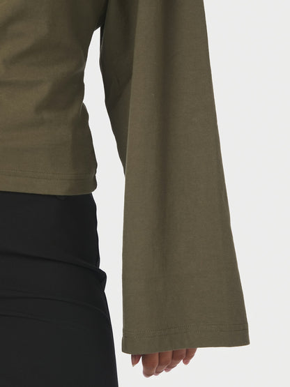 Paska Boxy Long Tee - Army
