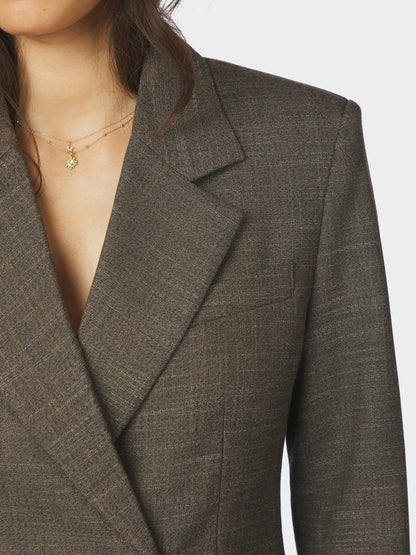 Perine Structure Twill Blazer - Dark Taupe