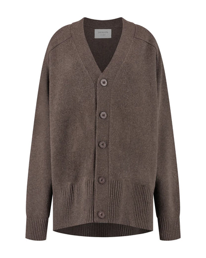 Florence Boyfriend Cardigan - Kakao Melange