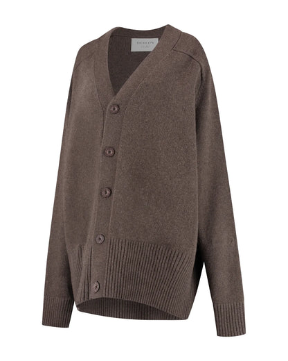 Florence Boyfriend Cardigan - Kakao Melange