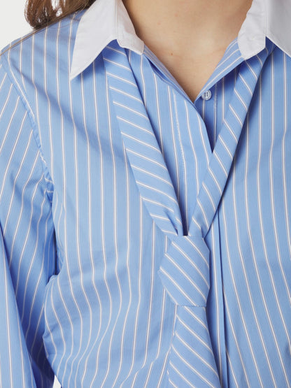 Francesca Stripe Shirt - Light Blue