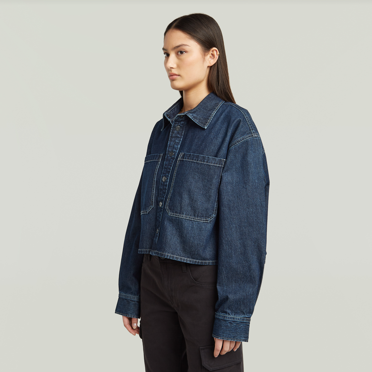 Boxy 2 pkt overshirt - worn in eclipse