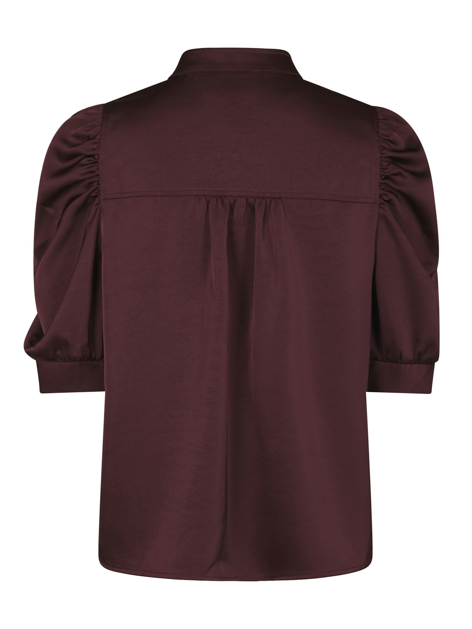 Roella Heavy Sateen Blouse - Burgundy