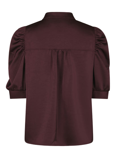 Roella Heavy Sateen Blouse - Burgundy