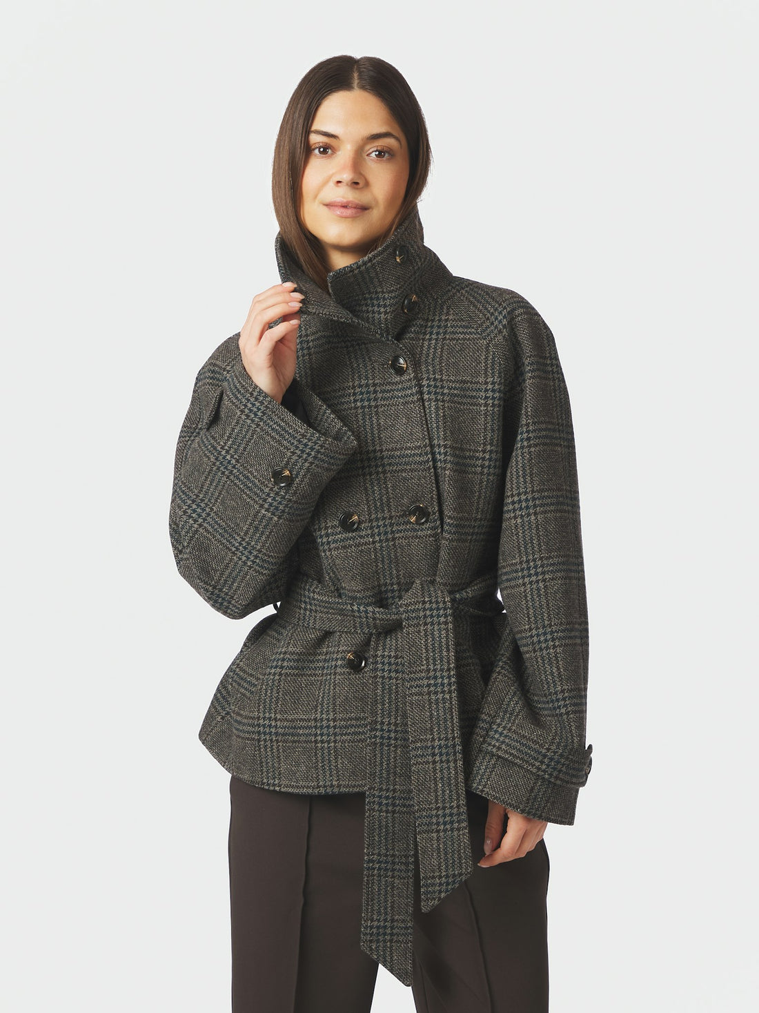 Munet Check Jacket - Dark Grey