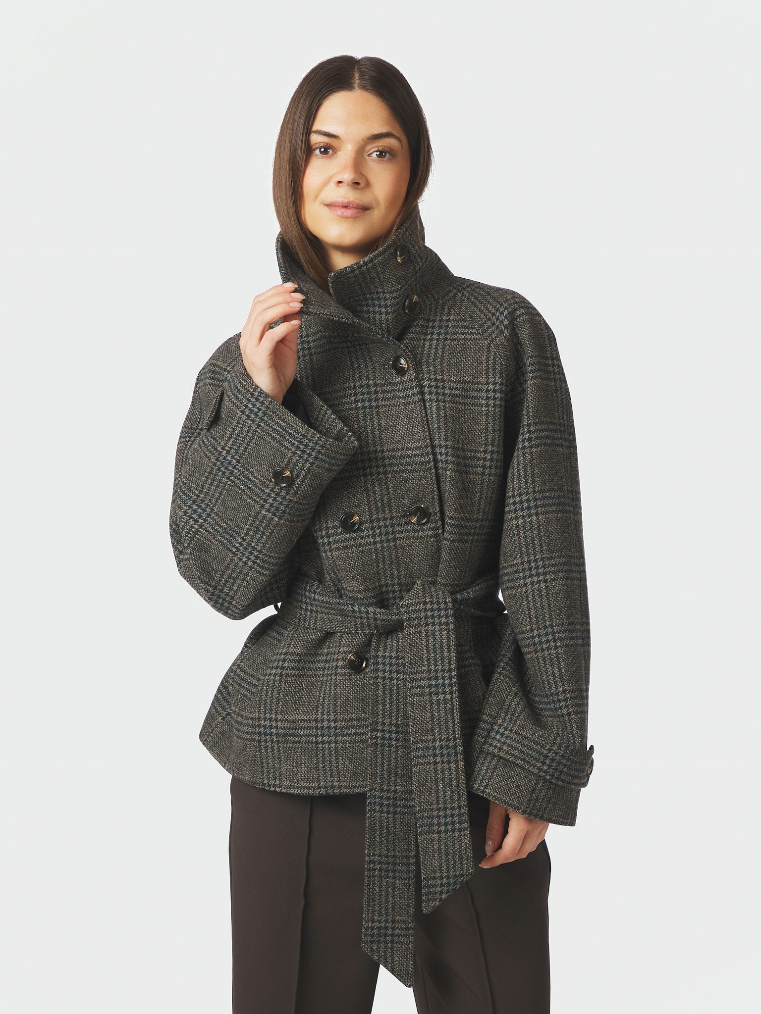 Munet Check Jacket - Dark Grey