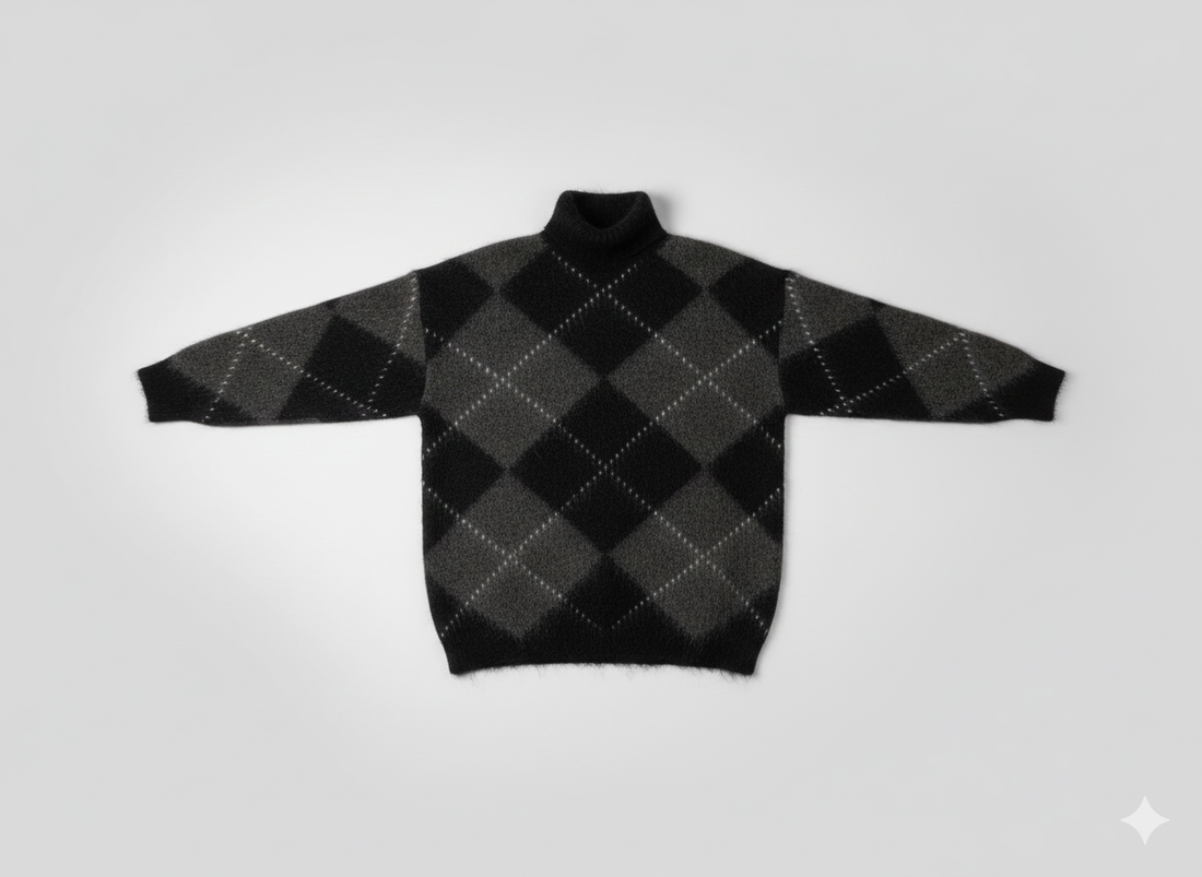 Ivy Check Knit - Black/Grey