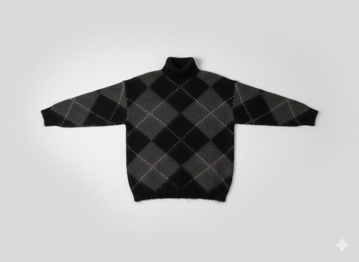 Ivy Check Knit - Black/Grey