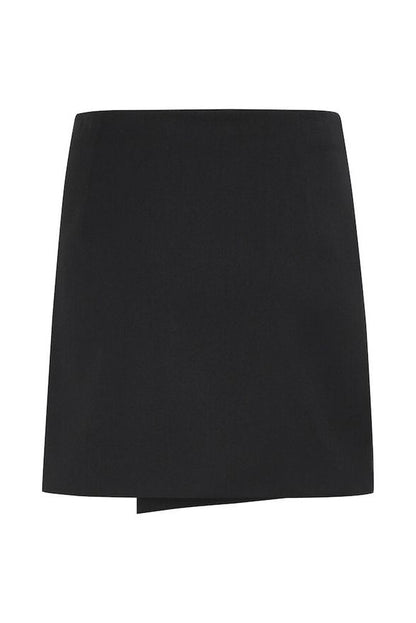 GZpaula Melange MW Wrap Skirt - Black