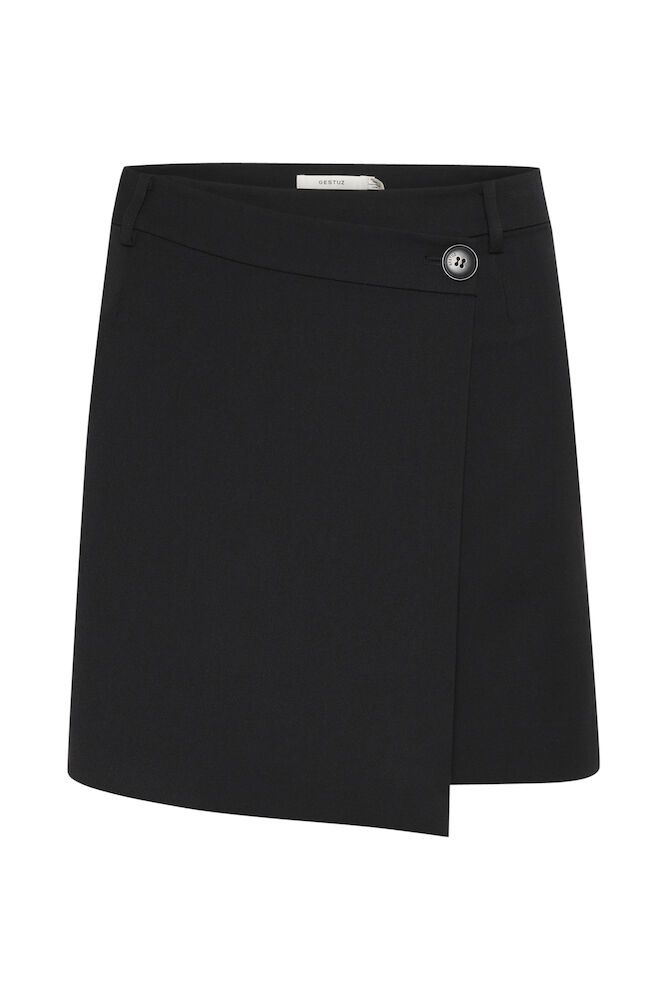 GZpaula Melange MW Wrap Skirt - Black