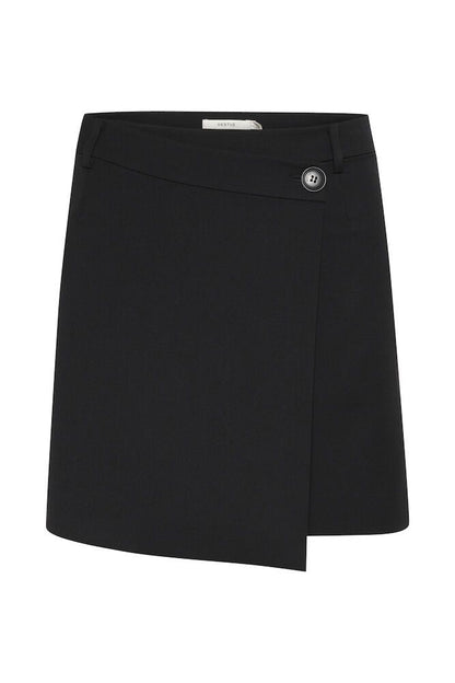GZpaula Melange MW Wrap Skirt - Black