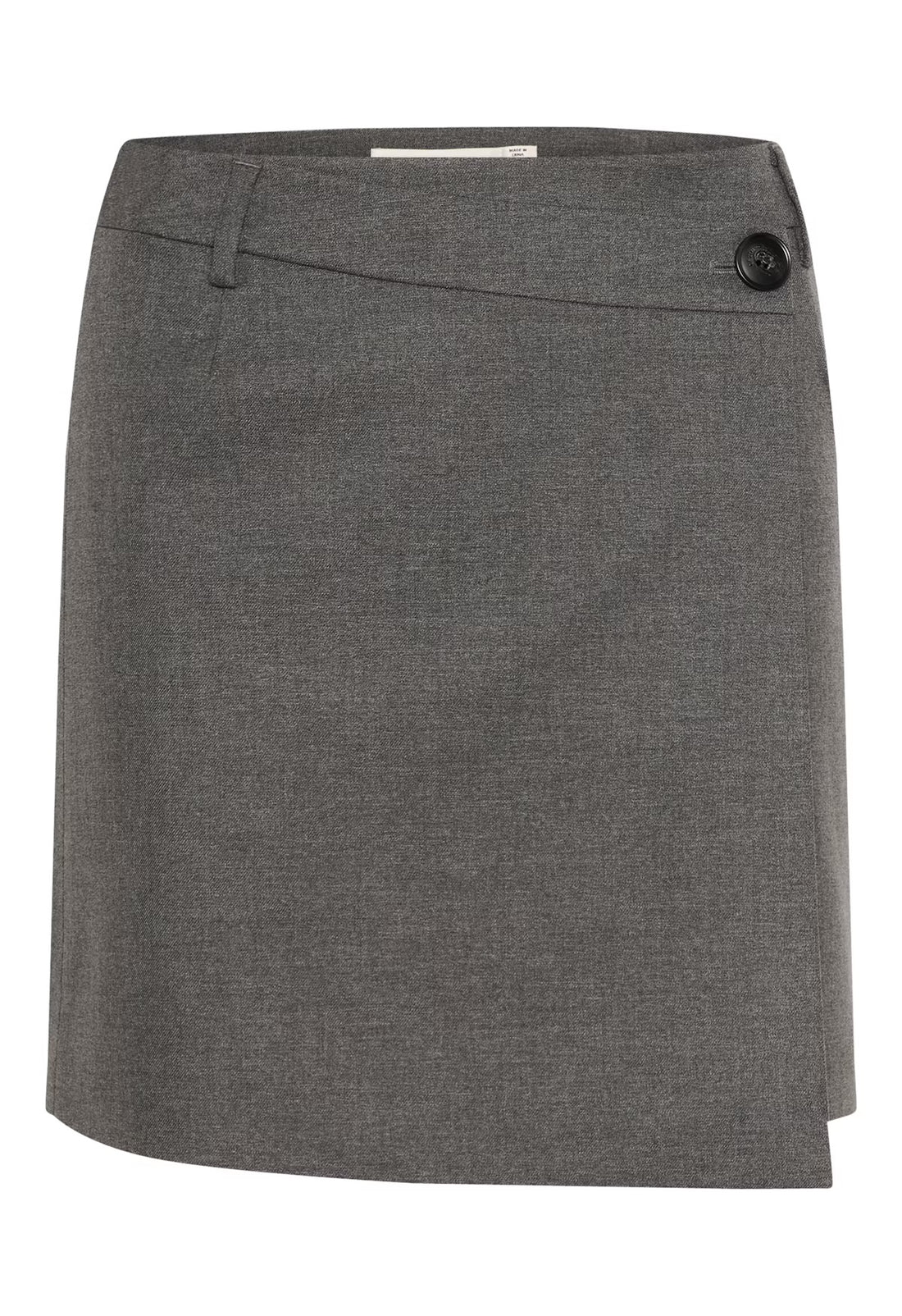 GZpaula Melange MW Wrap Skirt - Dark Grey Melang