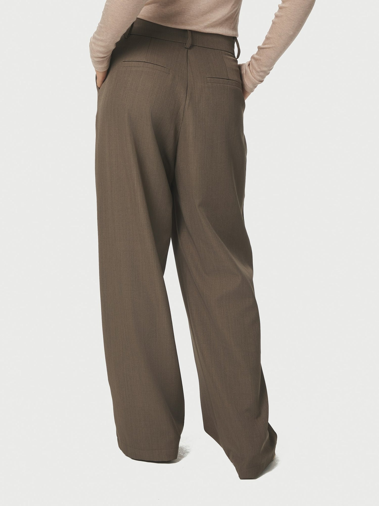 Calina Structure Wrap Pants - Dusty Brown