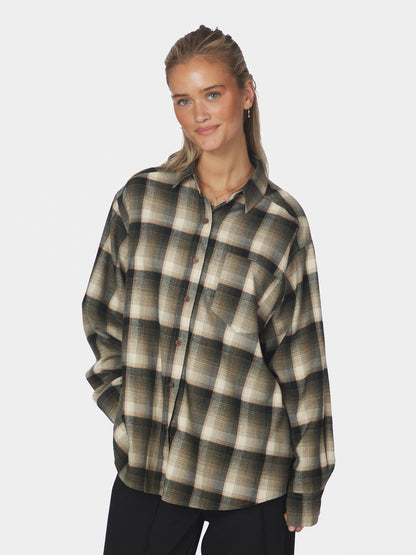 PRE-ORDER Dalma Flannel Check Shirt - Army | LEVERING EIND OKT / BEGIN NOV