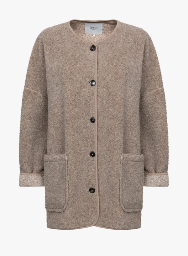 Hannah Teddy Jacket - Taupe